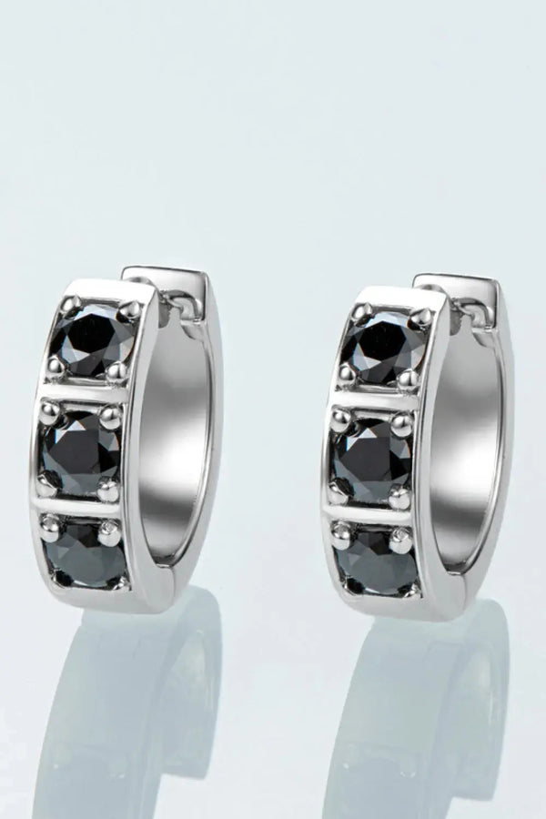 LOVCIA Inlaid Moissanite Huggie Earrings