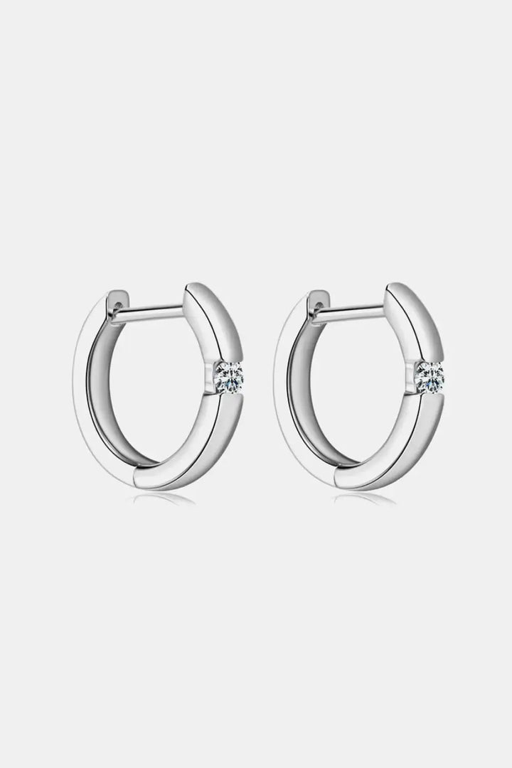 LOVCIA Moissanite 925 Sterling Silver Huggie Earrings