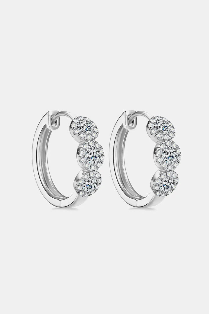 Moissanite 925 Sterling Silver Huggie Earrings LOVCIA