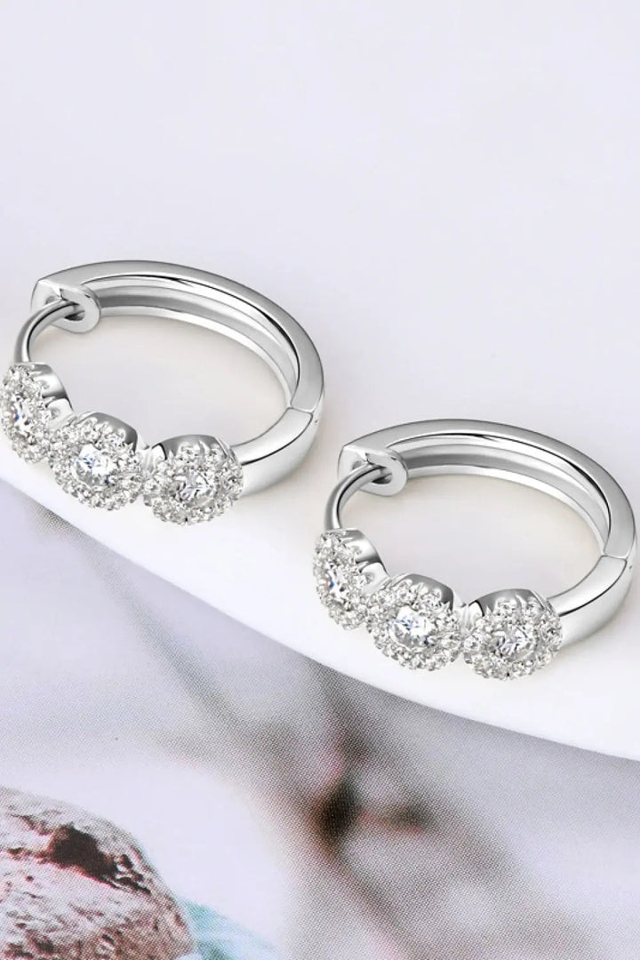 Moissanite 925 Sterling Silver Huggie Earrings LOVCIA