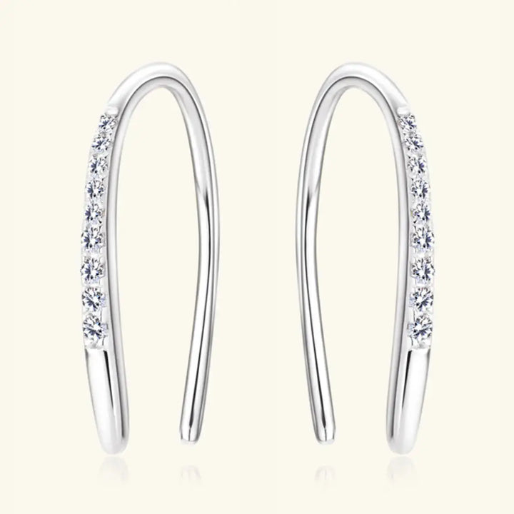 LOVCIA Moissanite 925 Sterling Silver U Shape Earrings