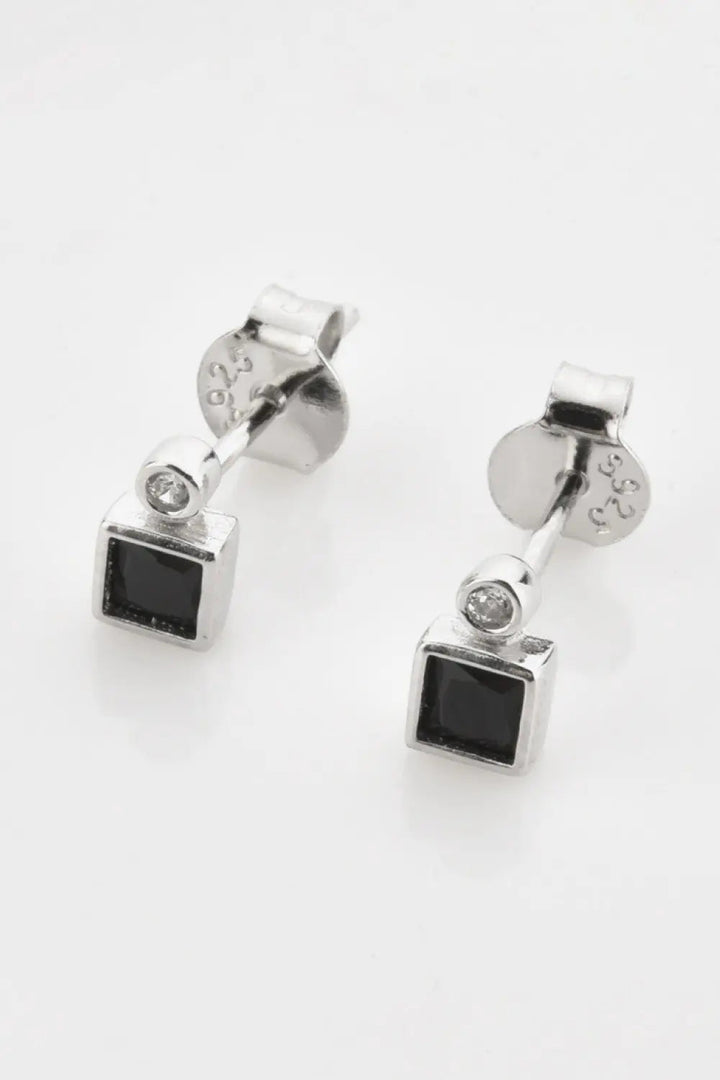 Inlaid Zircon Square 925 Sterling Silver Earrings LOVCIA