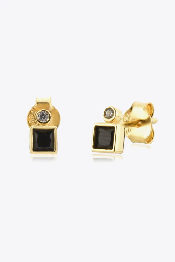 Inlaid Zircon Square 925 Sterling Silver Earrings LOVCIA