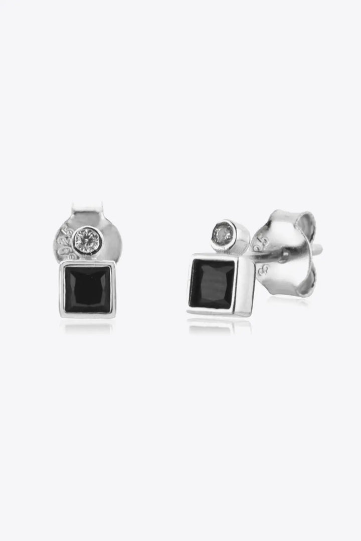 Inlaid Zircon Square 925 Sterling Silver Earrings LOVCIA