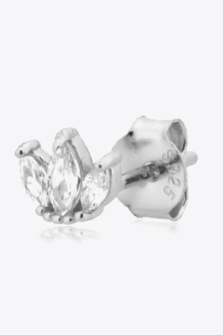 925 Sterling Silver Zircon Decor Stud Earrings LOVCIA