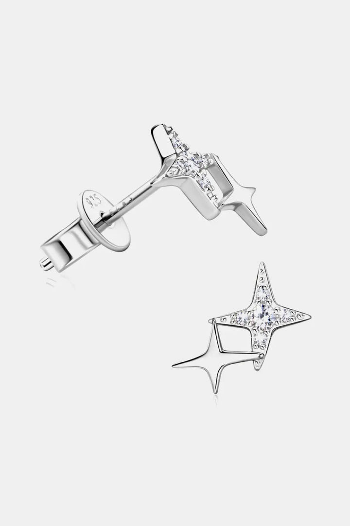 Moissanite 925 Sterling Silver Star Shape Earrings LOVCIA