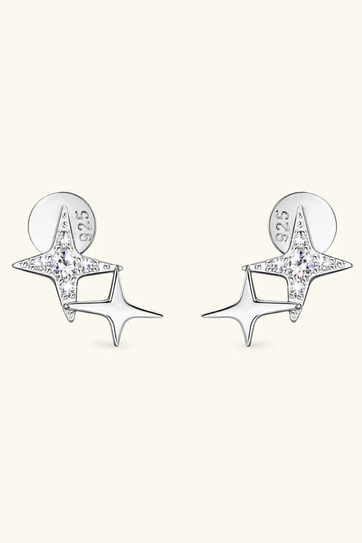 Moissanite 925 Sterling Silver Star Shape Earrings LOVCIA