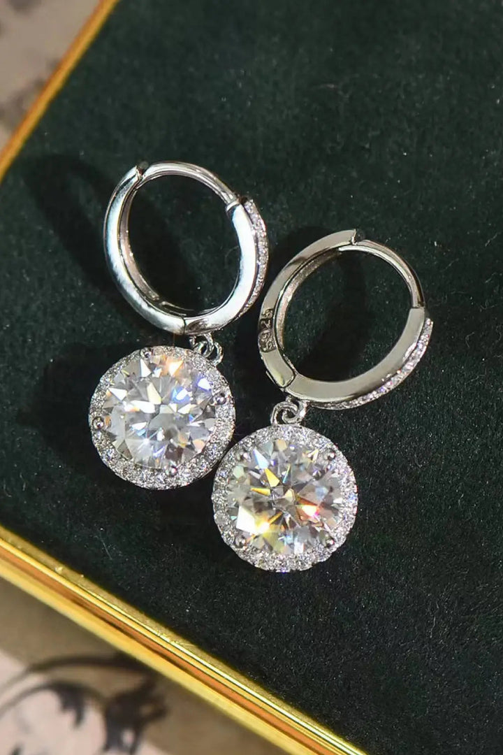 2 Carat Moissanite Round Drop Earrings LOVCIA