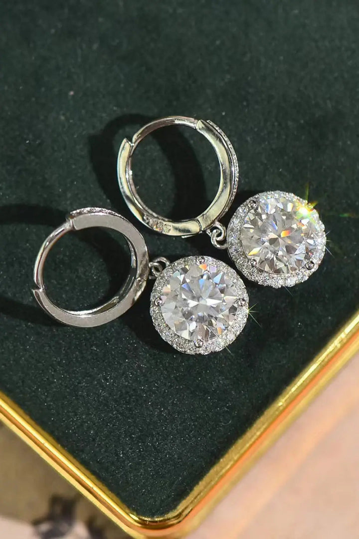 2 Carat Moissanite Round Drop Earrings LOVCIA