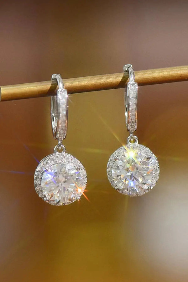 2 Carat Moissanite Round Drop Earrings LOVCIA