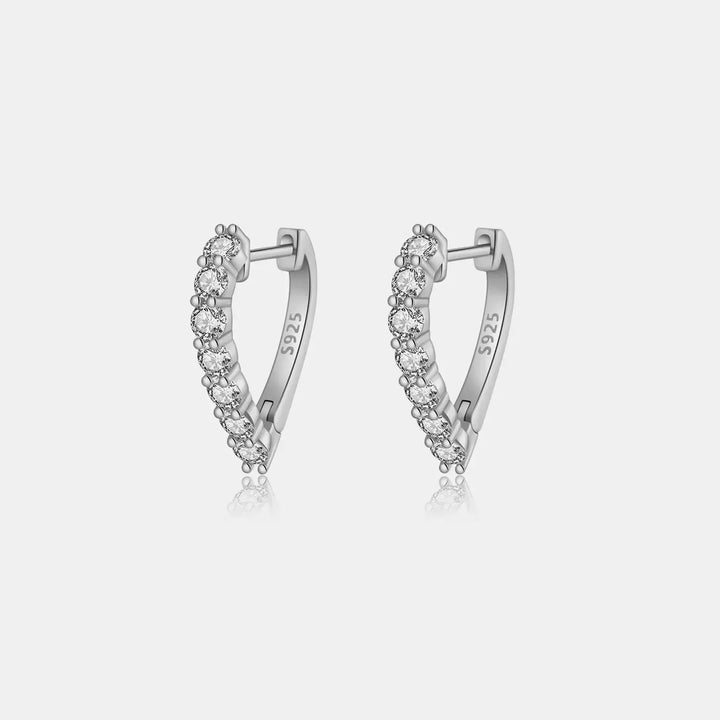 LOVCIA Inlaid Zircon 925 Sterling Silver Heart Earrings