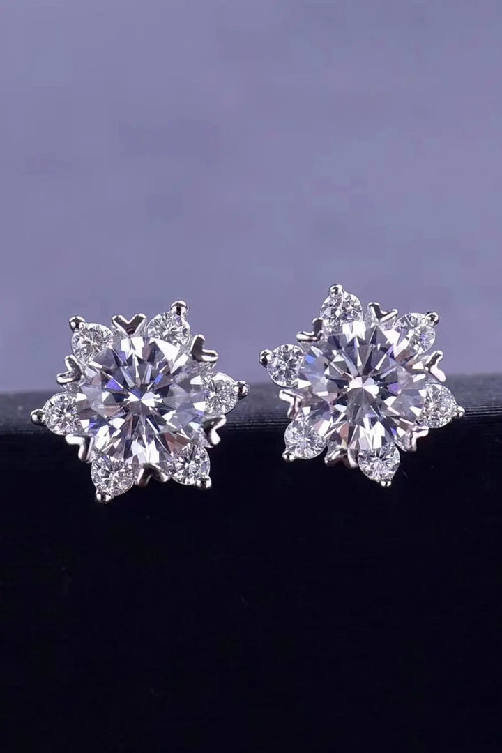 2 Carat Moissanite Floral Stud Earrings LOVCIA