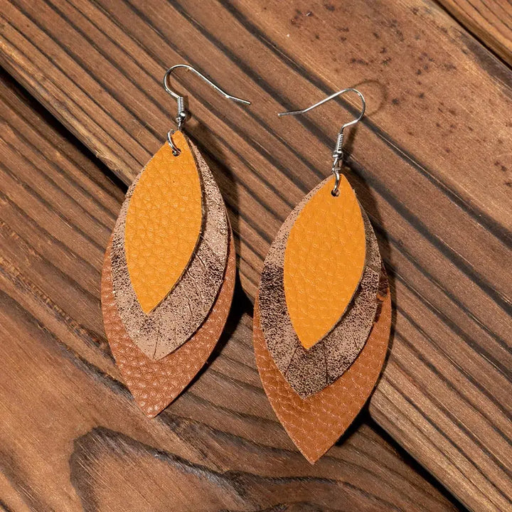 LOVCIA PU Leather Drop Earrings