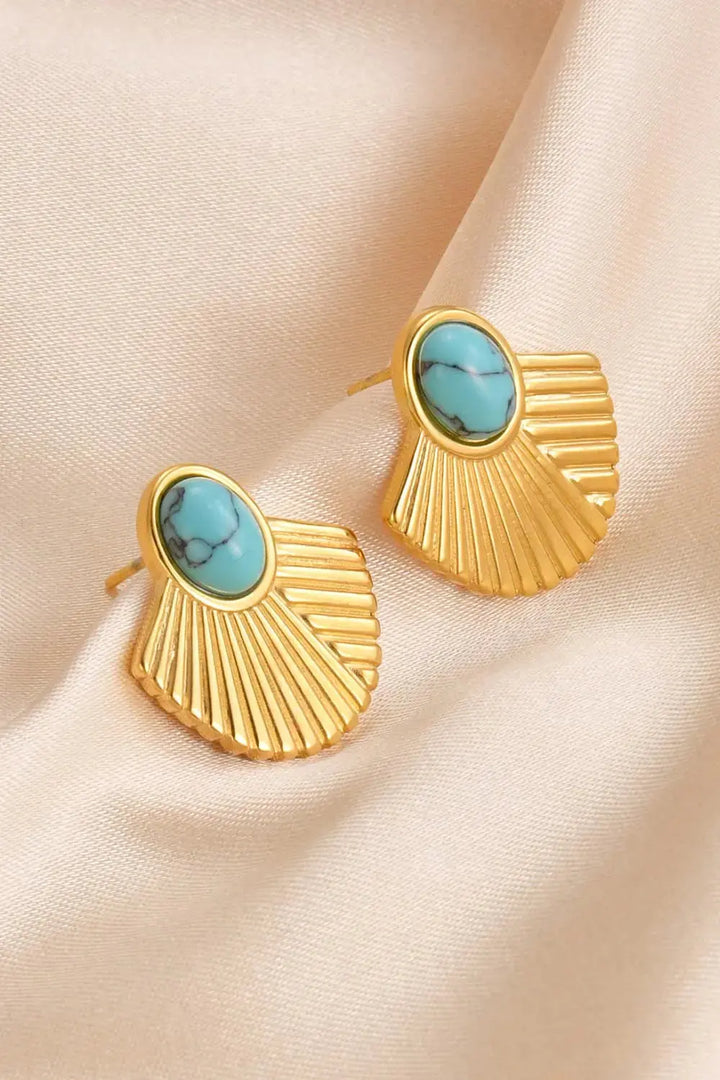 LOVCIA Turquoise 18K Gold Plated Stud Earrings