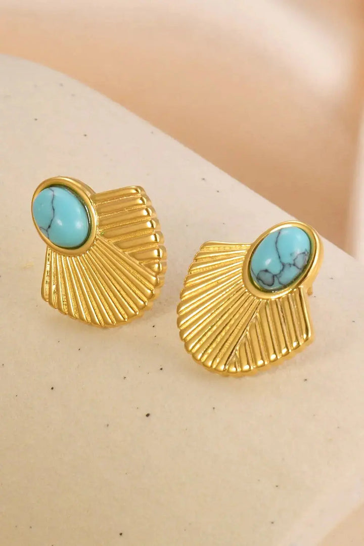 LOVCIA Turquoise 18K Gold Plated Stud Earrings