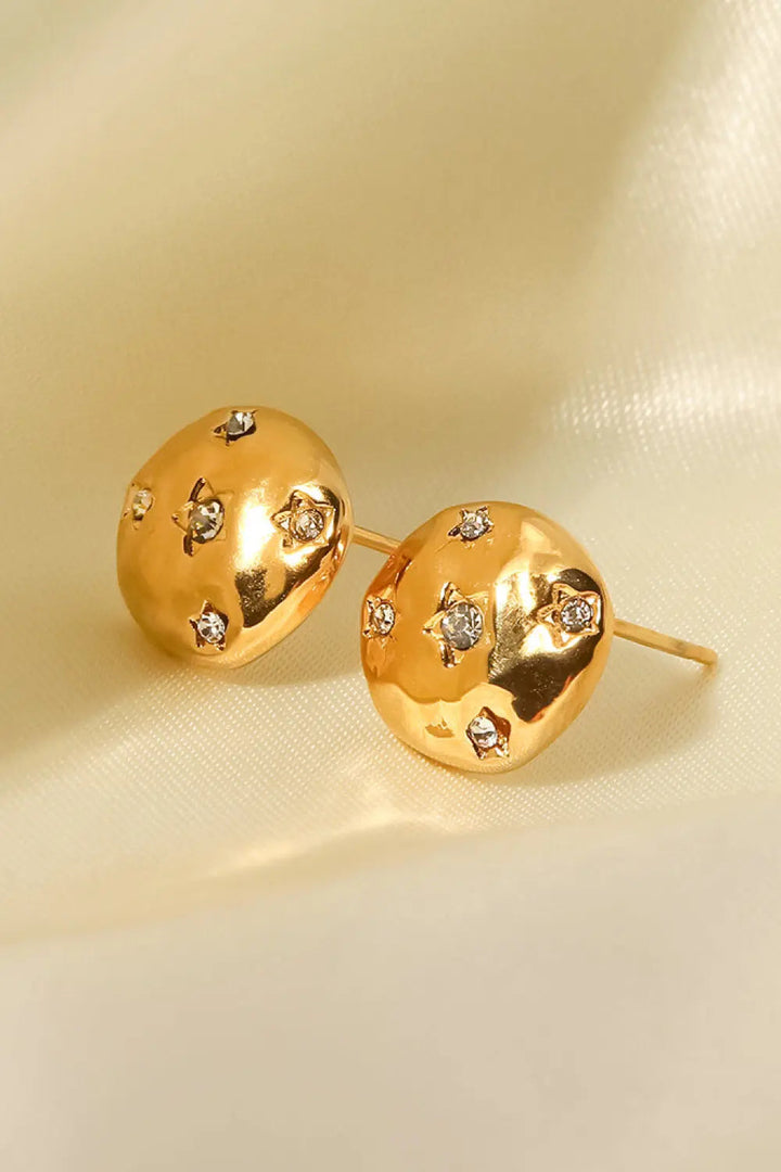 18K Gold-Plated Cubic Zirconia Stud Earrings LOVCIA