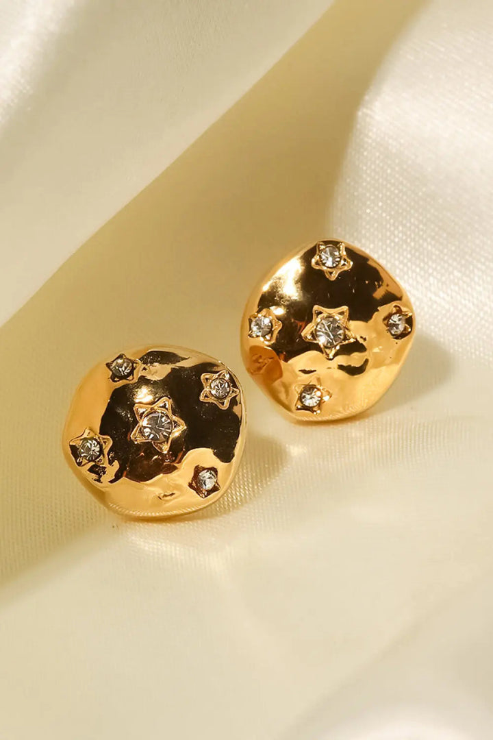 18K Gold-Plated Cubic Zirconia Stud Earrings LOVCIA