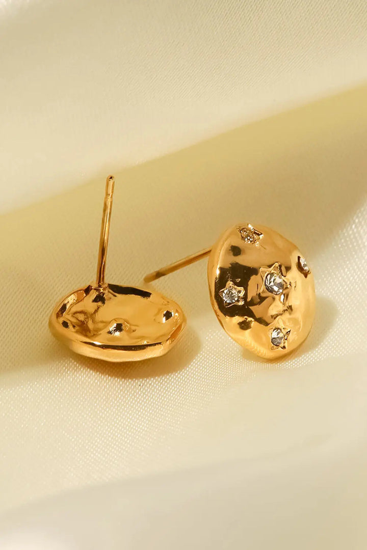 18K Gold-Plated Cubic Zirconia Stud Earrings LOVCIA