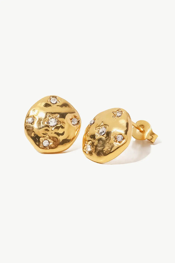 18K Gold-Plated Cubic Zirconia Stud Earrings LOVCIA