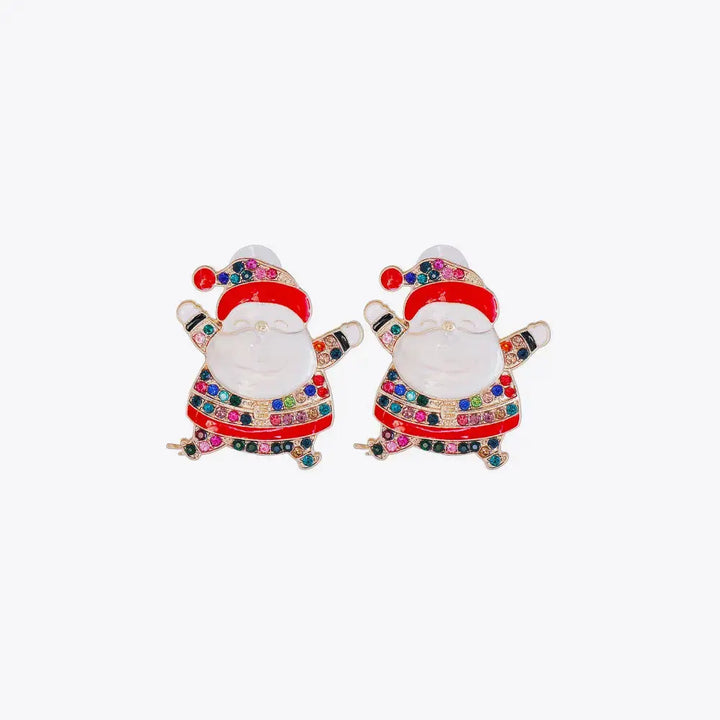 LOVCIA Rhinestone Alloy Santa Earrings