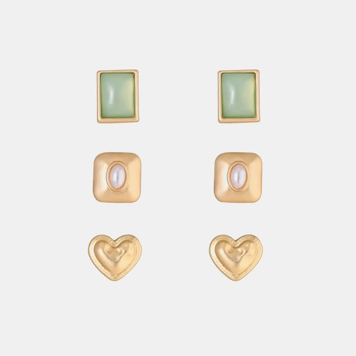 3-Piece Alloy Stud Earrings LOVCIA