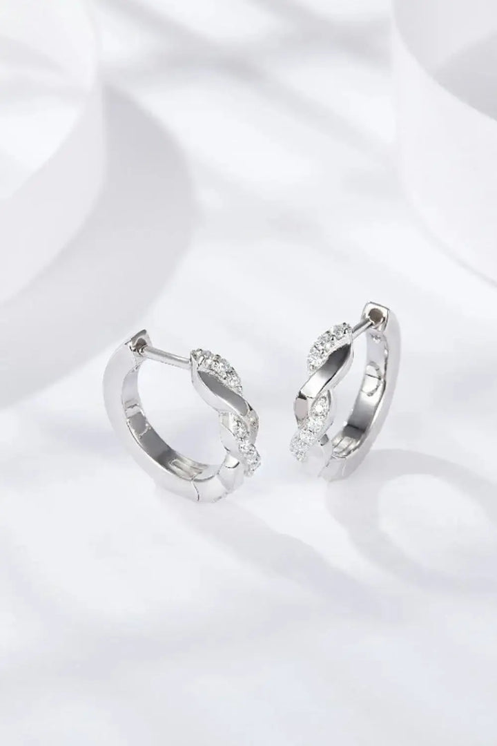 LOVCIA Moissanite Twisted Platinum-Plated Earrings