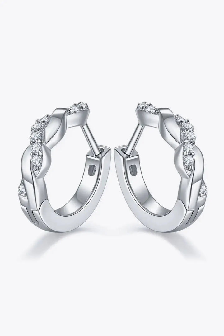 LOVCIA Moissanite Twisted Platinum-Plated Earrings