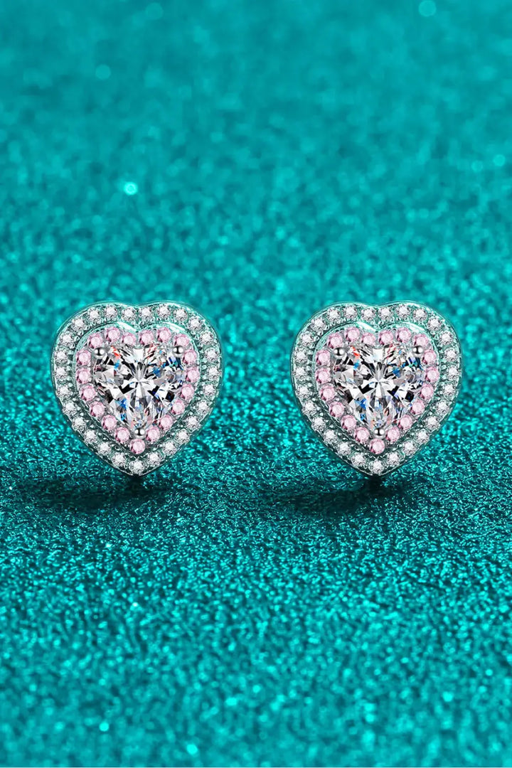 LOVCIA Moissanite Heart-Shaped Stud Earrings