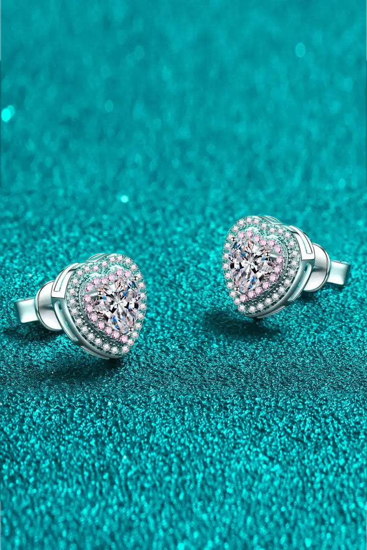 LOVCIA Moissanite Heart-Shaped Stud Earrings