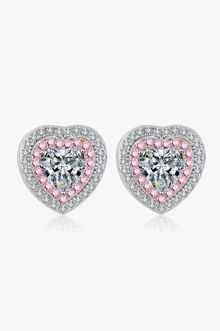 LOVCIA Moissanite Heart-Shaped Stud Earrings