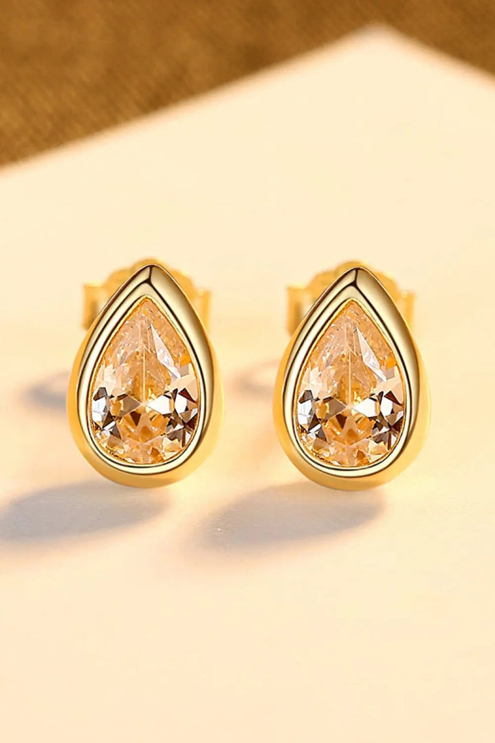 Zircon Teardrop 925 Sterling Silver Stud Earrings LOVCIA