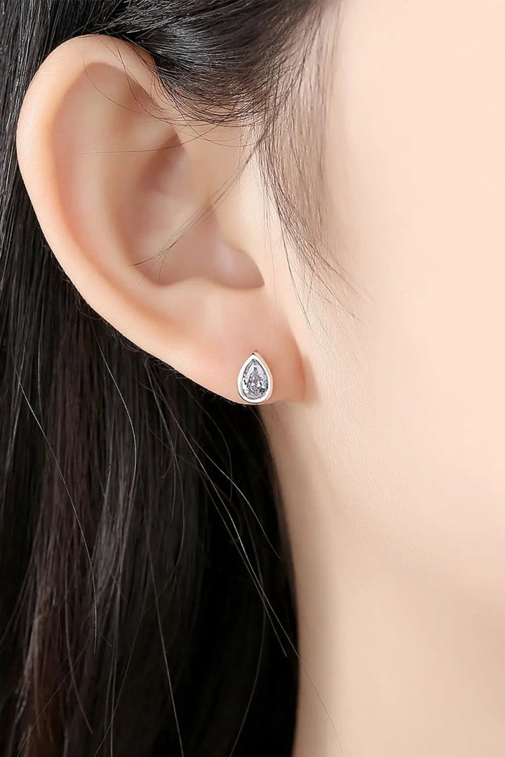 Zircon Teardrop 925 Sterling Silver Stud Earrings LOVCIA