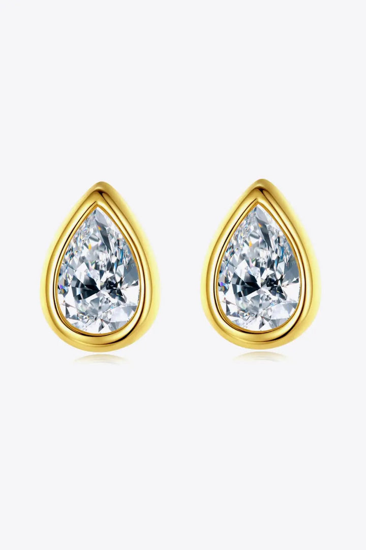 Zircon Teardrop 925 Sterling Silver Stud Earrings LOVCIA