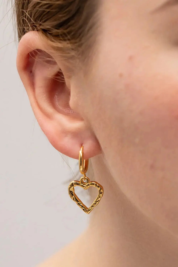 LOVCIA Heart Stainless Steel Drop Earrings