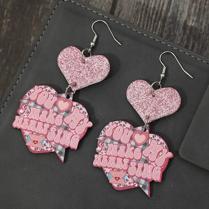 LOVCIA Heart Shape Wooden Earrings