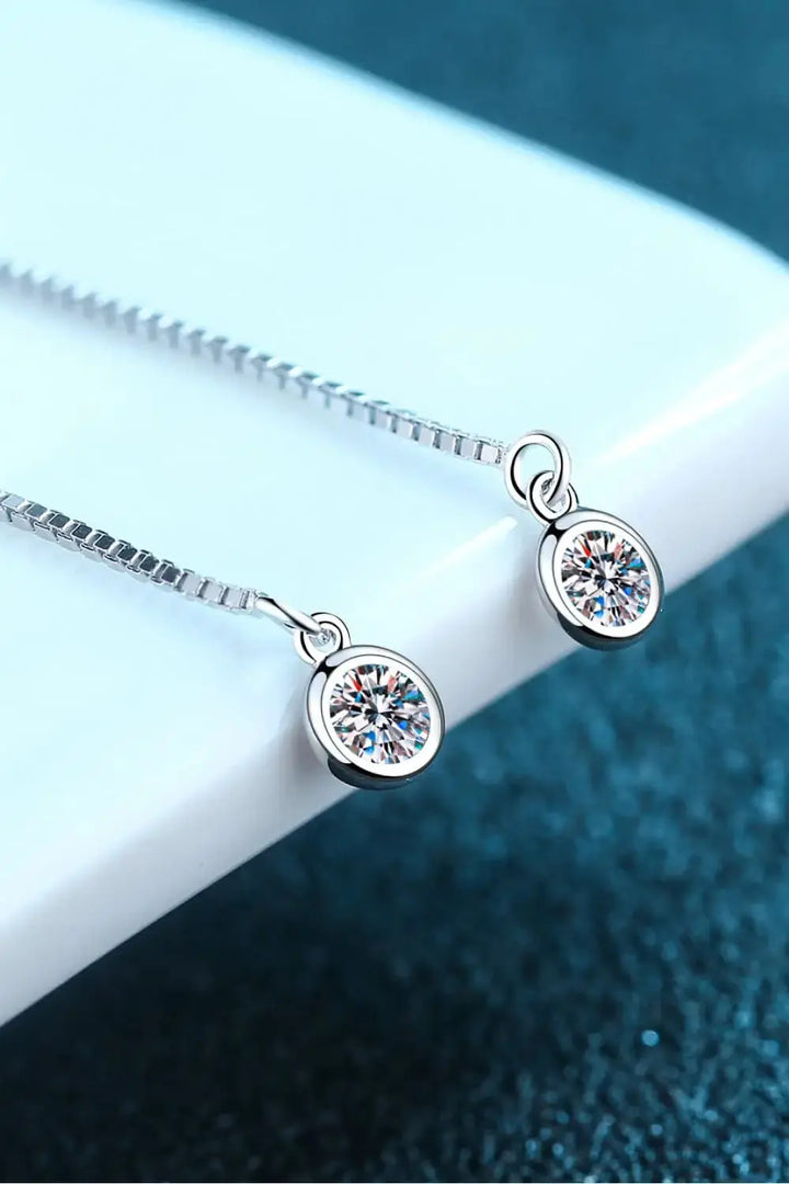 LOVCIA Moissanite 925 Sterling Silver Threader Earrings