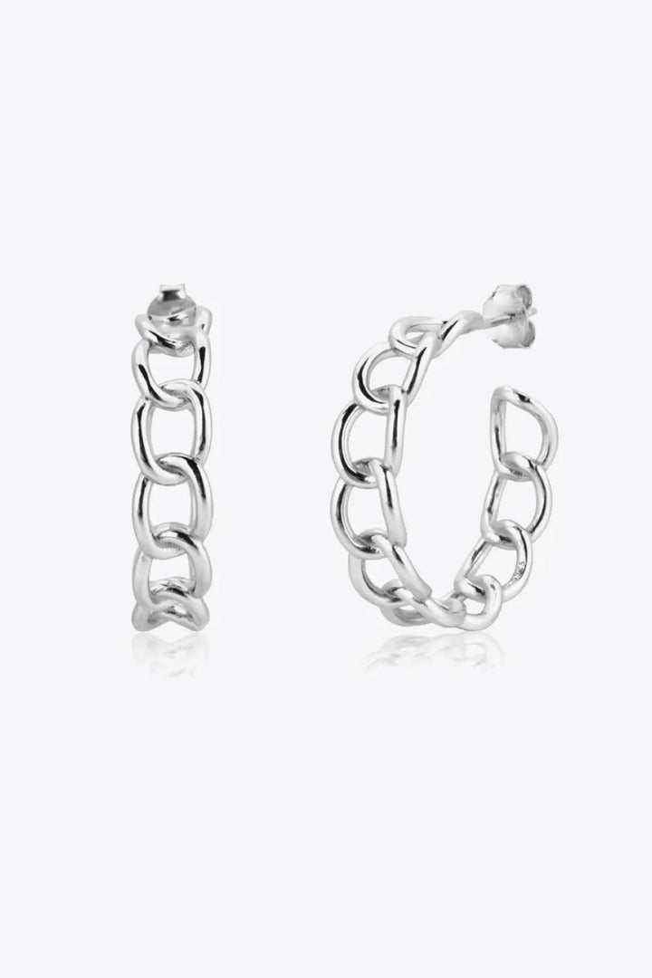 Chain C-Hoop 925 Sterling Silver Earrings LOVCIA