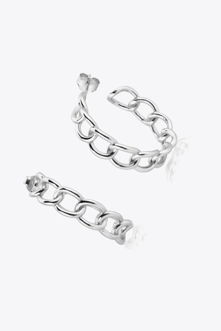 Chain C-Hoop 925 Sterling Silver Earrings LOVCIA