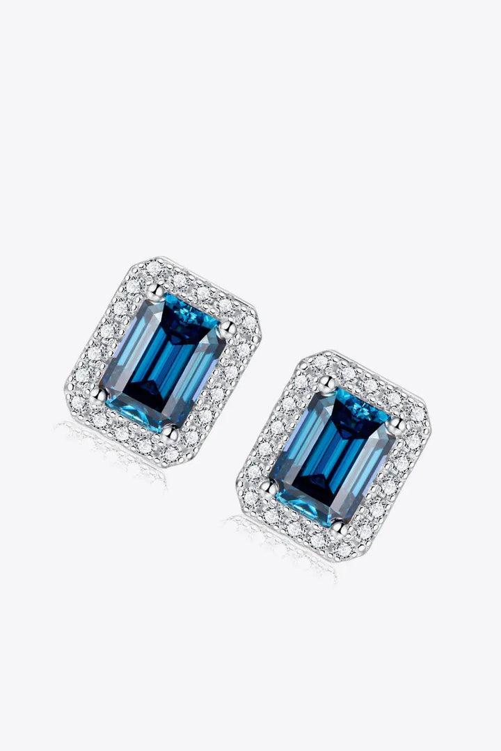 2 Carat Moissanite Stud Earrings in Indigo LOVCIA