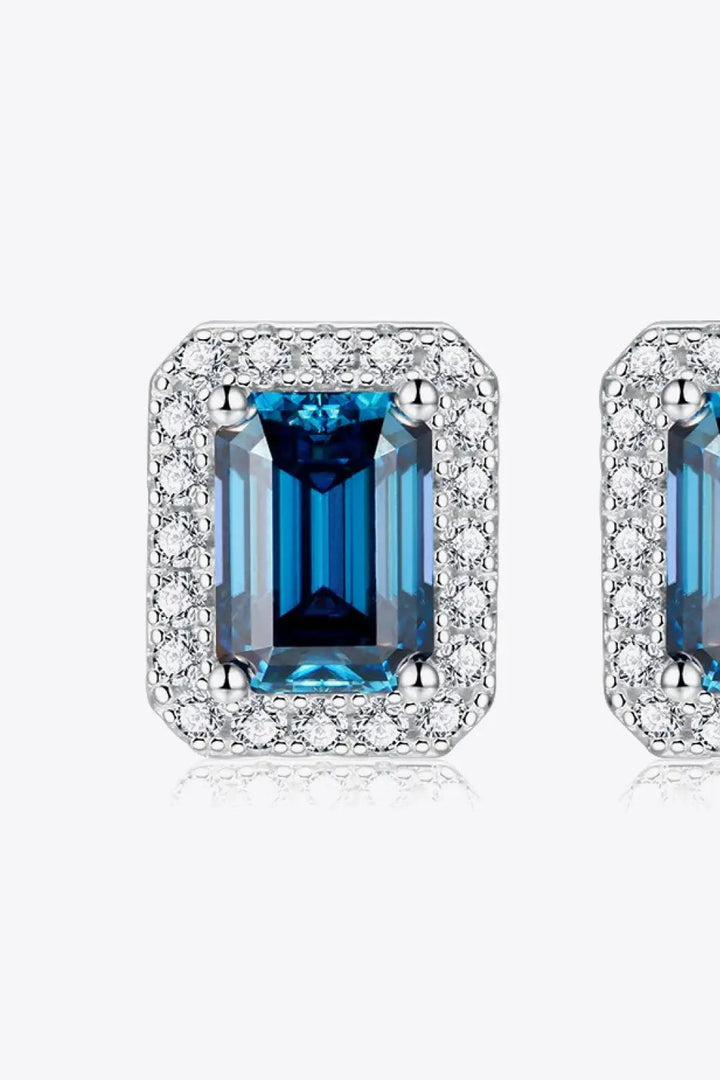 2 Carat Moissanite Stud Earrings in Indigo LOVCIA