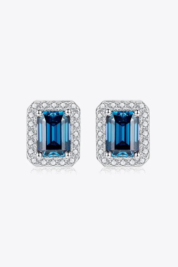 LOVCIA 2 Carat Moissanite Stud Earrings in Indigo