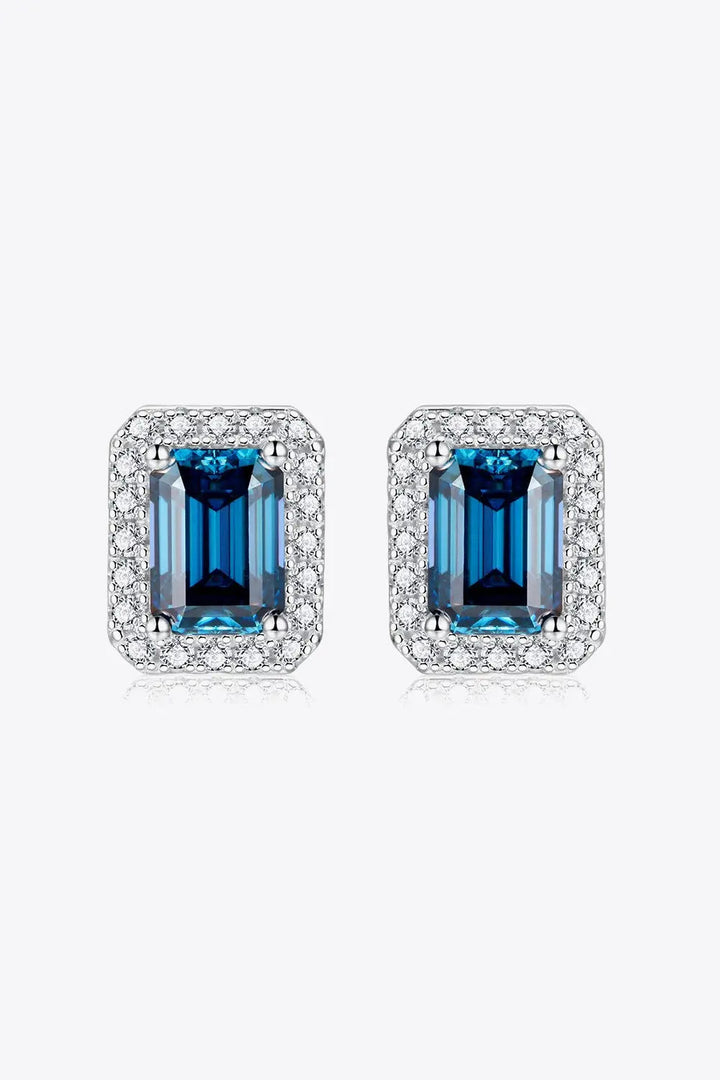 2 Carat Moissanite Stud Earrings in Indigo LOVCIA