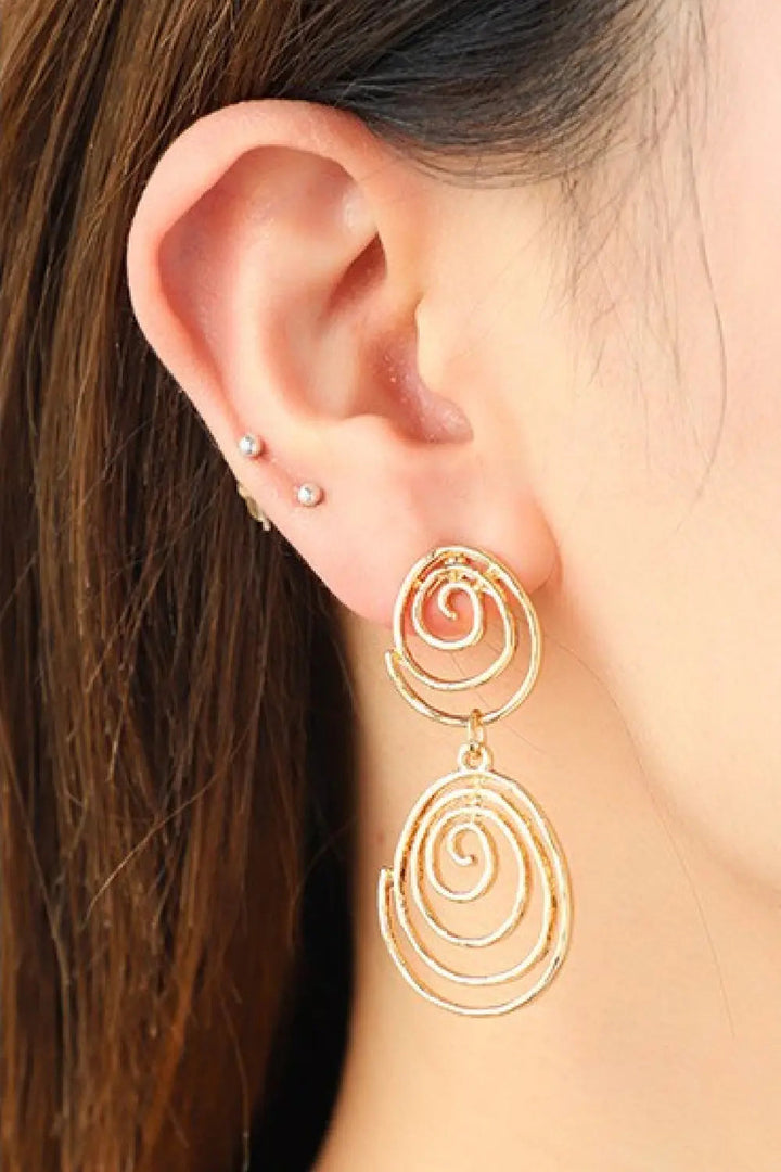 18K Gold-Plated Alloy Spiral Earrings LOVCIA