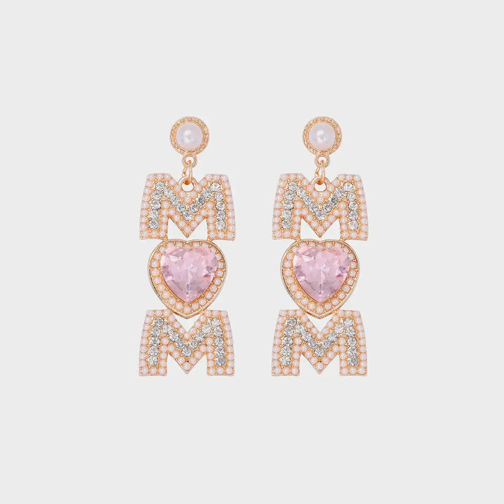 LOVCIA MOM Pearl Rhinestone Alloy Earrings