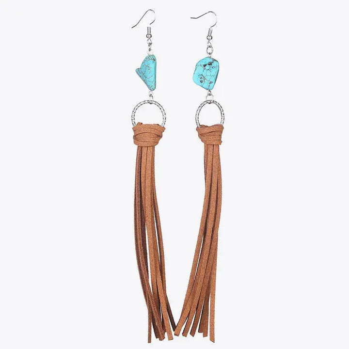 LOVCIA Turquoise Fringe Detail Earrings