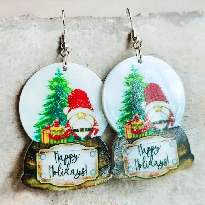 LOVCIA Christmas Themed Acrylic Dangle Earrings