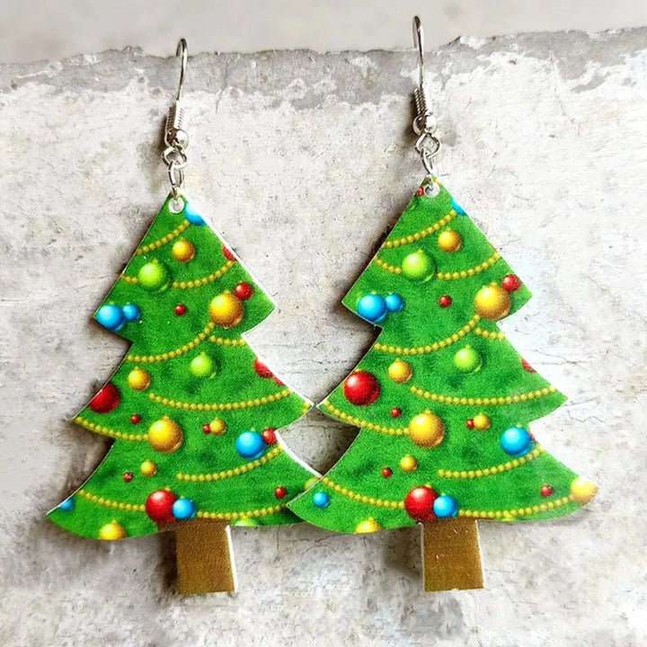 LOVCIA Christmas Themed Acrylic Dangle Earrings