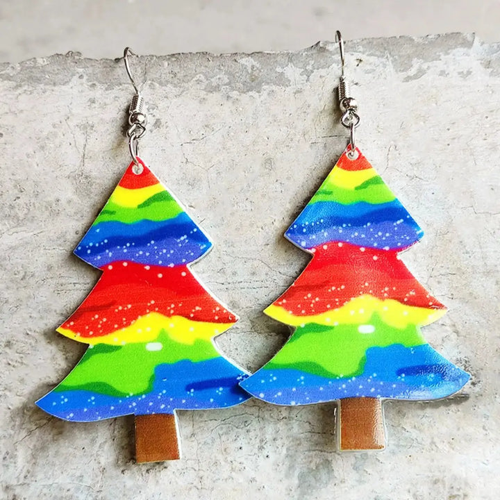 LOVCIA Christmas Themed Acrylic Dangle Earrings