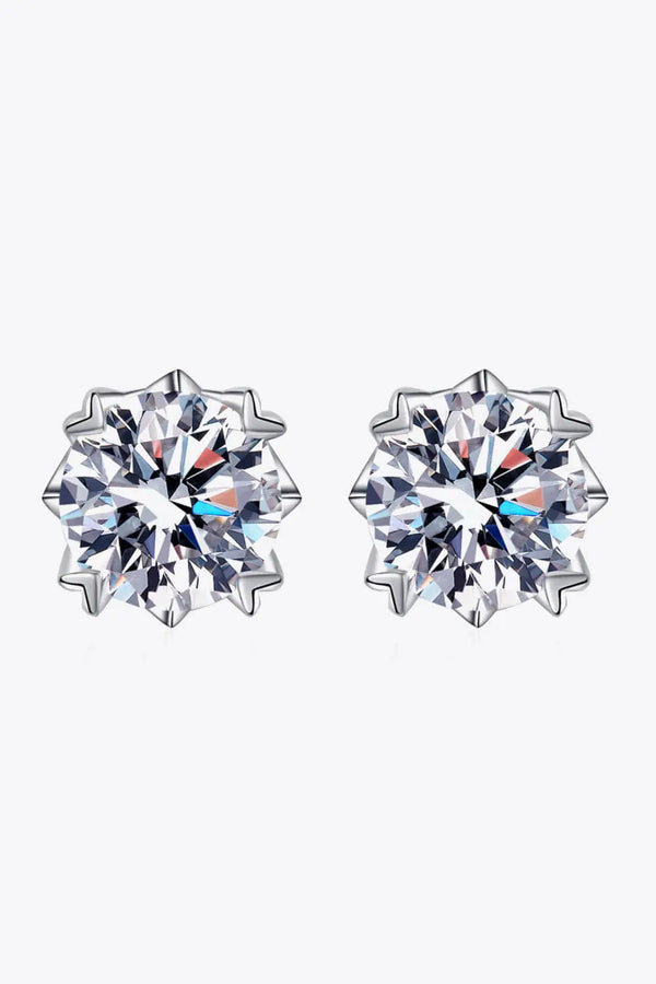 LOVCIA 925 Sterling Silver 4 Carat Moissanite Stud Earrings