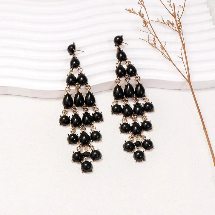 LOVCIA Alloy & Rhinestone Teardrop Earrings